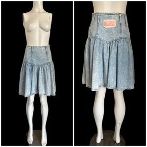Vintage 80’s BONGO Light Wash Denim Skirt Sz S